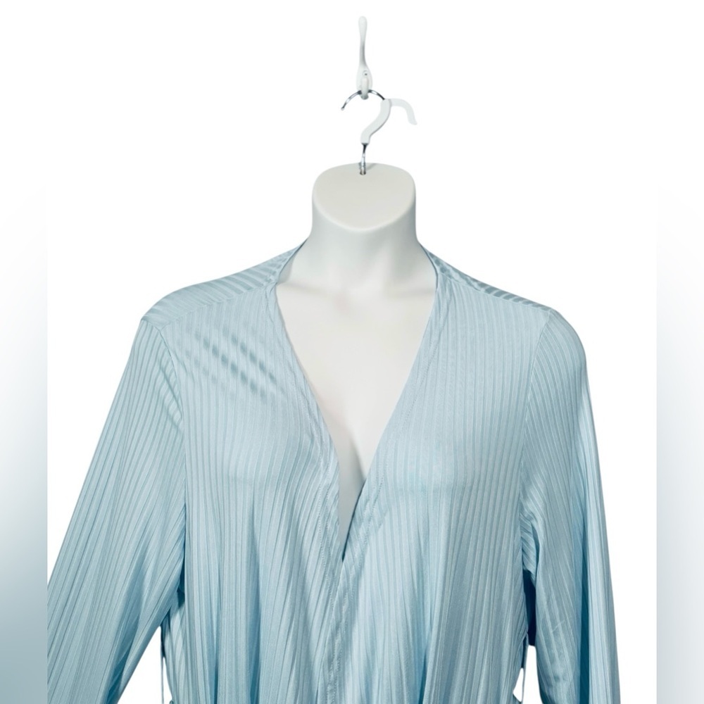 NEW, EKOUAER - Ribbed Long Robe – Light Blue – XL - Picture 4 of 8